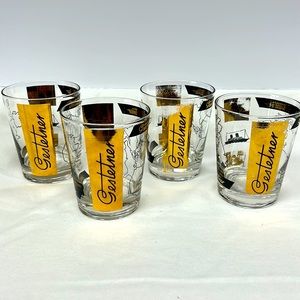 Mid Century Modern “Gestetner Company “ promotional set of 4 rock glasses